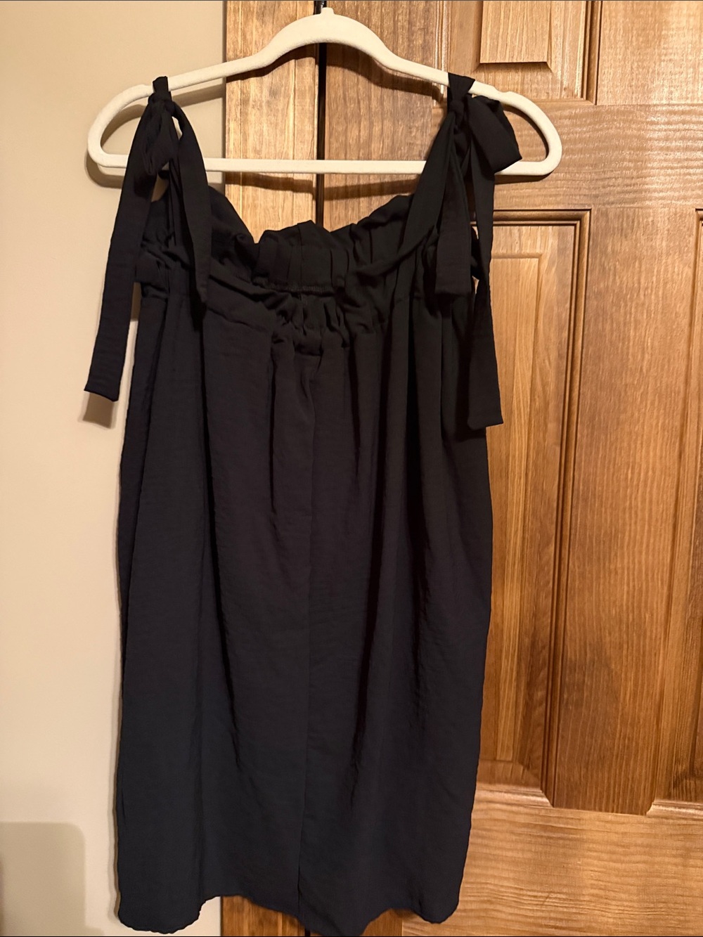 entro Black Tie-Shoulder Sundress with A-Line Skirt - Picture 2 of 3